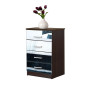 4 Door Mirrored Nightstand