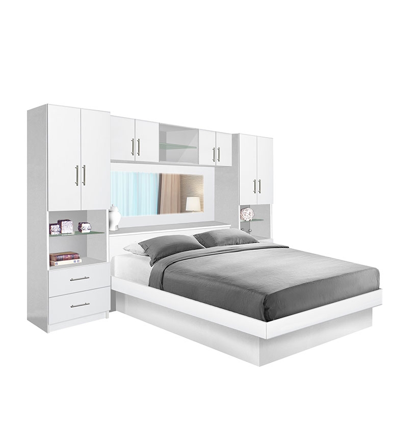 Studio Pier Wall Platform Bed W, Queen Size Bedroom Wall Unit With Headboard